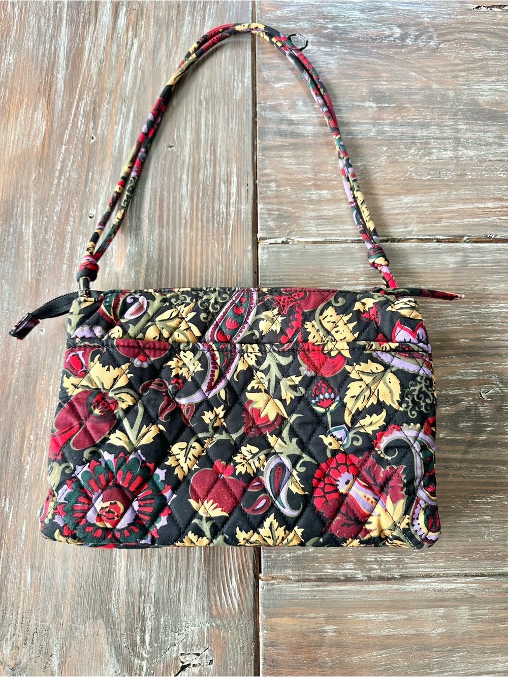 Retired Vera Bradley Foxbury Shoulder Bag Purse Midnight Garden Paisley Print
